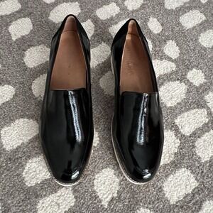 Vionic Kensley Loafer Women's 11 Wide Black Patent‎ White Sole Comfort Classic